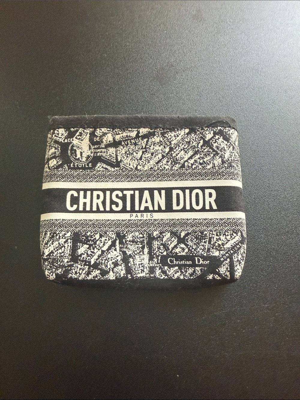 Dior Black and White Christian Dior Canvas Card Case